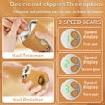 thumbnail image 3 of Aorsher 2 In 1 Electric Nail Clippers for Seniors Adult, 3 Speeds Mango Rechargeable Nail Clipper with Led Light and Storage, Low Noise, Smooth Nail Effect, Safe Use, 3 of 14