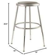 NPS 6400 Series 19-27 Modern Vinyl Padded Steel Metal Heavy Duty Stool in Gray