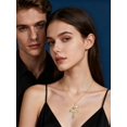 thumbnail image 2 of TANGPOET Cross Necklace for Women Tulip Flower Cross Pendant925 Sterling Silver April Birthstone Cross Necklace for Women, 2 of 5