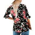 thumbnail image 5 of KISSMODA Womens 3/4 Length Sleeve Tops Summer Blouses Spring Ruffle Tunic T-Shirts Dressy Casual, 5 of 5