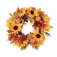 thumbnail image 2 of Great Gifts for Less Halloween Decorations Outdoor Pumpkin Wreath Maple Leaves And Sunflowers Wreath Wreath Holiday Party Front Door Decoration Outdoor Wreaths, 2 of 8