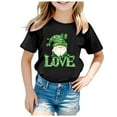 thumbnail image 4 of Yigsgc Kids St Patricks Day Shirt Short Sleeve Leprechaun Shamrock Print T-Shirts Green Clothes for Kids,Color Black,Size 6-7 Years, 4 of 4