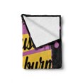 thumbnail image 2 of Fitness Soft Flannel Fleece Throw Blanket, Fitness Motivation Words Excuses Dont Burn Calories Modern Design, Cozy Plush for Indoor and Outdoor Use, 50" x 70", Lilac Yellow Black, by Ambesonne, 2 of 6