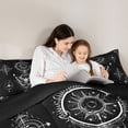thumbnail image 4 of Homewish Spooky Gothic Moth 7pcs Bedding Comforter Set,Boho Bohemain Theme Queen Bedding Sets,White Black Queen Sheet Sets For Kids,Super Cozy Room Decor Reversible, 4 of 8