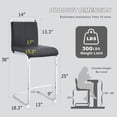 thumbnail image 5 of Lecut Bar Stools Set of 2,Counter Height Bar Stools with Back and Footrest,Modern Leather Counter Stools,Armless Dining Chairs for kitchen island,Pub,Bar,Black, 5 of 8