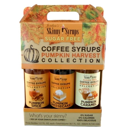 Jordan's Sugar Free Skinny Syrups 3 Pack: Pumpkin Spice, Pumpkin Caramel, Pumpkin Cheesecake Pumpkin Harvest