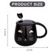 thumbnail image 2 of Preciosa taza de café de cerámica con tapa y preciosa cuchara de acero inoxidable, taza de té de café con leche de 400 ml., 2 of 6