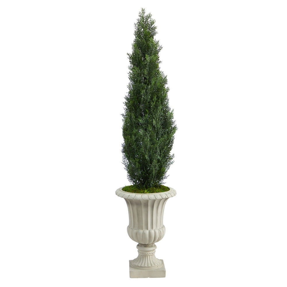 5' Cedar Artificial Tree in Sand Finished Urn (Indoor/Outdoor ...