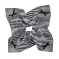 thumbnail image 3 of KLKCMS Checkered Scrunchie Creative Hair Tie for Dance Party Dating Daily Commuting Black White, 3 of 9