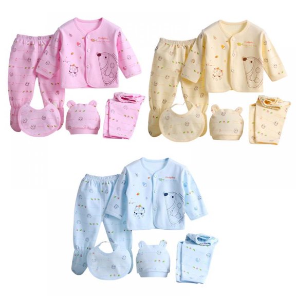Newborn Baby Clothing Set,Baby Boy Girl Clothes Cotton Cartoon Underwear 5Pcs/set
