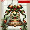 thumbnail image 5 of Adorno navideño acrílico, estilo vitral, decoración colgante plana 2D, con cinta de acebo, arte festivo para ventana, decoración navideña para el hogar, decoración festiva de Navidad,, 5 of 5