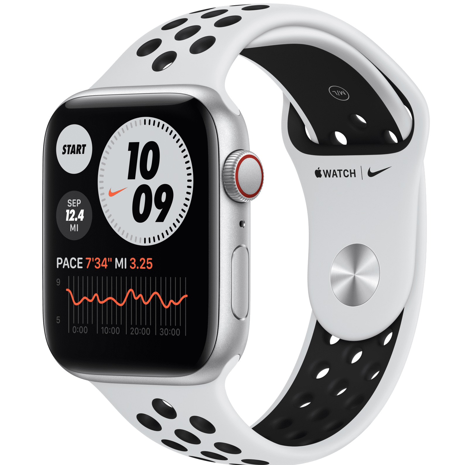 Apple Watch Nike SE GPS + Cellular, 44mm Silver Aluminum Case with Pure  Platinum/Black Nike Sport Band - Regular