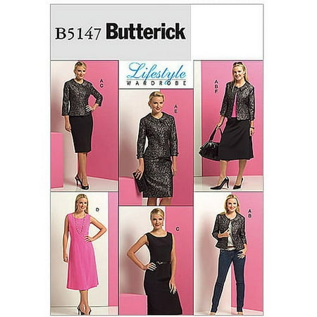 Butterick Pattern Misses' and Misses' Petite Jacket, Top, Dress and Skirt, BB (8, 10, 12, 14)