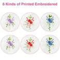 thumbnail image 5 of 6pcs Floral Embroidered Handkerchiefs, EEEkit 11x11'' Soft Cotton Hankies with Lace Edge for Women, 5 of 7