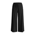 thumbnail image 5 of Women's Soft Drawstring Wide Leg Pants, Casual Solid Color Pull On Trousers, Harem Joggers with Functional Pockets, Summer Lightweight Breathable for Work Vacation | TruBelle,Black S, 5 of 9