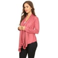 thumbnail image 2 of Women's Solid Open Front Long Sleeve Lightweight Soft Basic Sweater Cardigan, 2 of 4