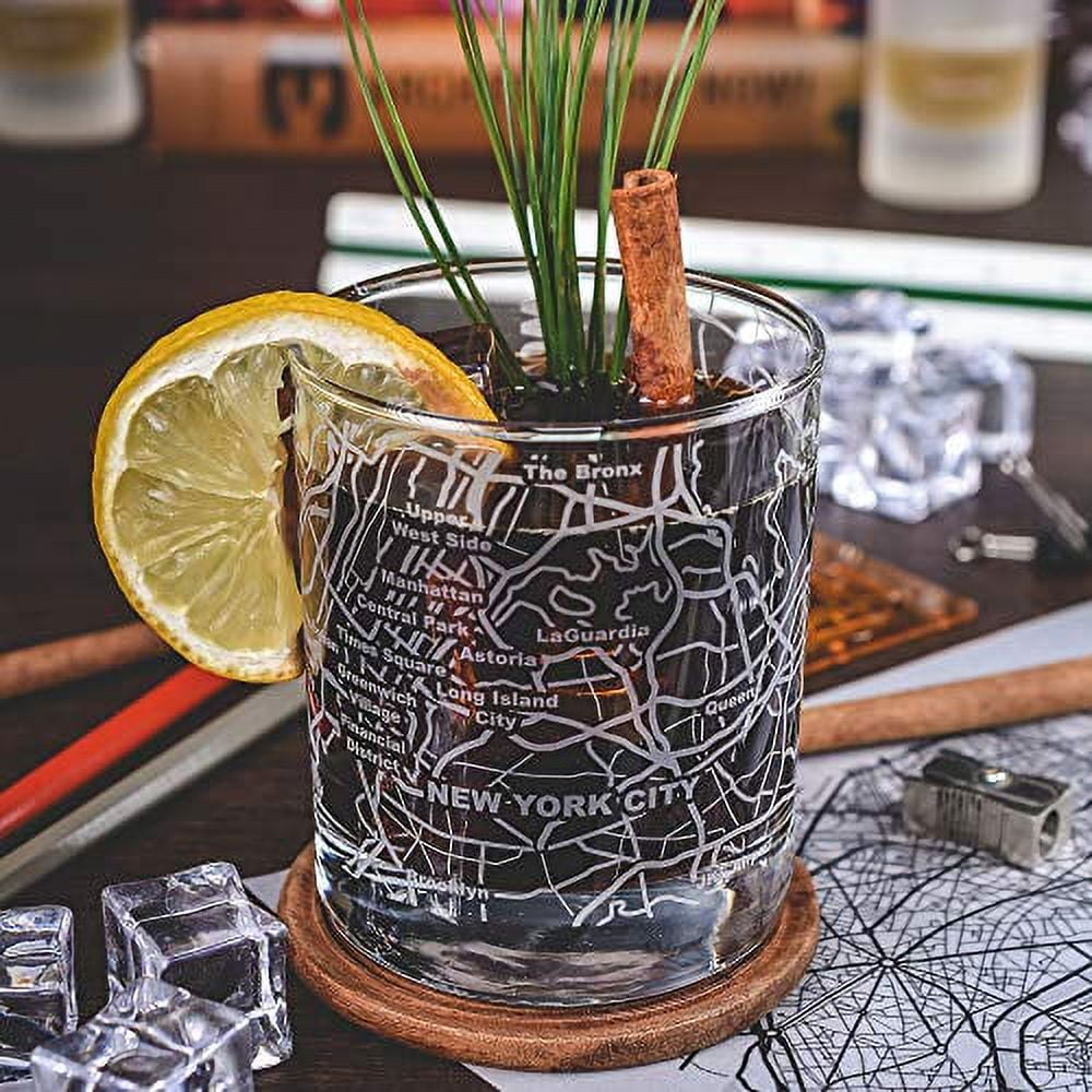 Topo Map Etched Mason Jar Drinking Glasses