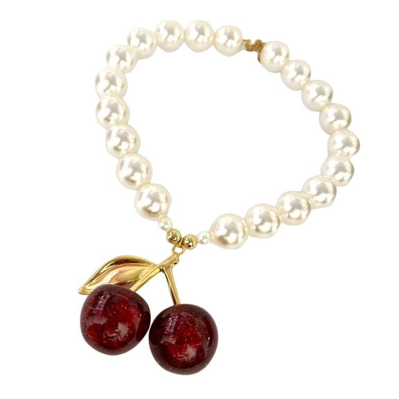 ROZYARD Cherry Necklace Romance Style Beaded Neck Chain For Sweet And Charming Look