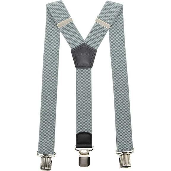 Premium Men's Y-Back Suspenders Stretch Perfect 1.5" Width for Work Style Formal Strong Heavy Duty Clips
