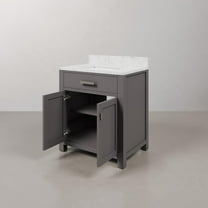 Water Creation Madison 30" Wood Single Bathroom Vanity in Gray and Chrome