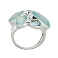 thumbnail image 2 of YoTreasure Aqua Chalcedony Blue Topaz 925 Sterling Silver Multi Gemstone Ring, 2 of 8