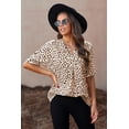 thumbnail image 3 of Spots Print Split V Neck Half Sleeve Blouse, 3 of 42