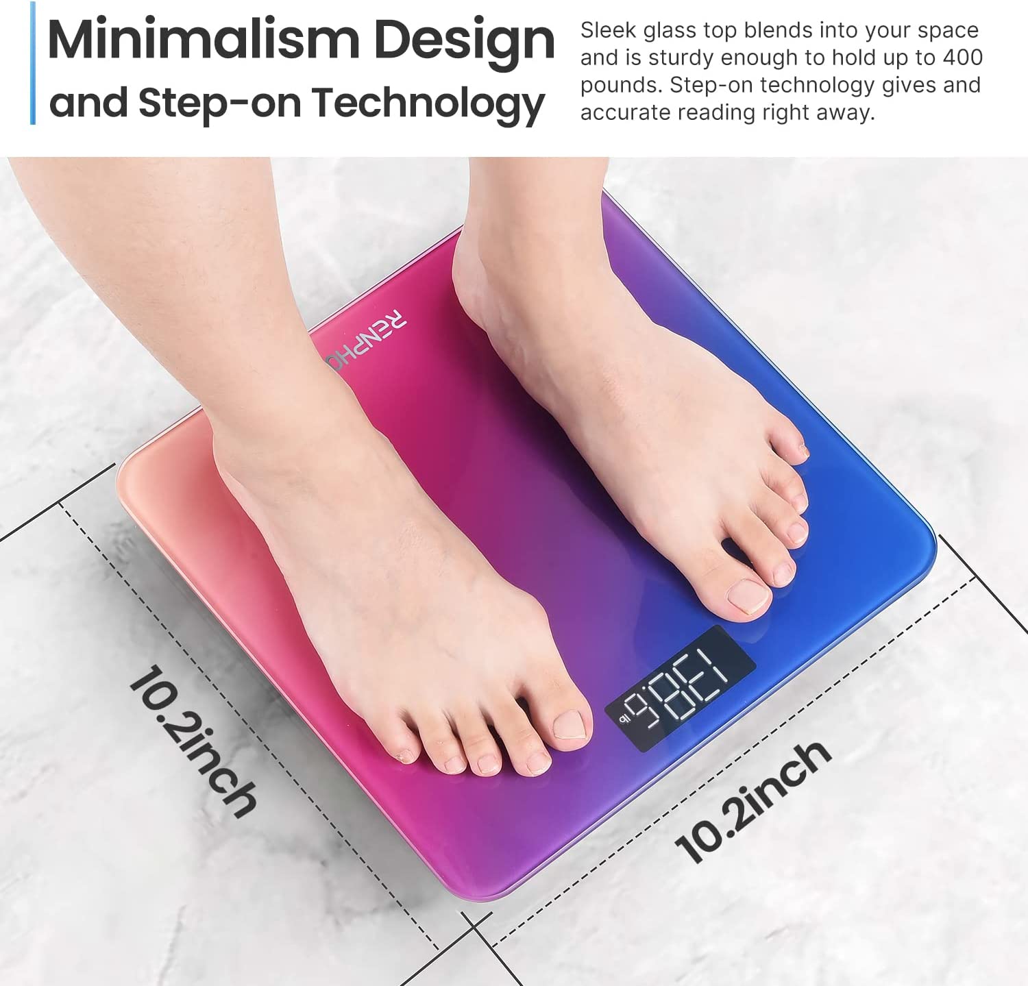 RENPHO Digital Body Weight Scale 400 Lb Gradient photo 3