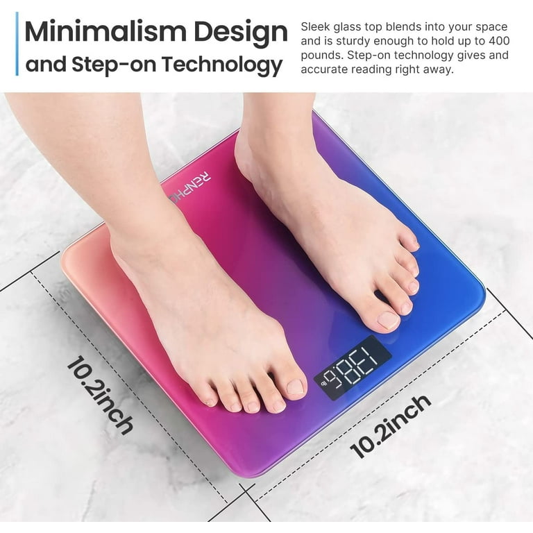 Digital Bathroom Scale, Highly Accurate Body Weight Scale with LCD