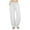 White, variant on Annhoo Womens Pants Casual High Waisted Drawstring Textured Straight Leg Trousers Plus Size Loose Lounge Pants