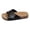 Black, variant on Womens Cork Footbed Sandals Breathable Arch Support Slip on Slides Adjustable Strap Buckle Comfortable Summer Beach Outdoor Slippers Black Size 7