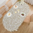 thumbnail image 5 of Oval Tablecloth 60 x 84 Inch, Vintage Floral Beige Oval Table Cloth, Waterproof Wrinkle Free Oval Table Cover for Indoor Outdoor Kitchen Dinning Room, 5 of 6