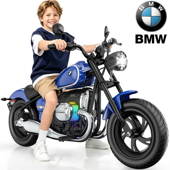 East doll BMW licensed Electric Motorcycle for Kids, 24V Ride on Toy for Big Kids 6-12, 300W Power Motor, Up to 12MPH & 12 Miles Range, Lights & Music, Electric Car for Kids, Black