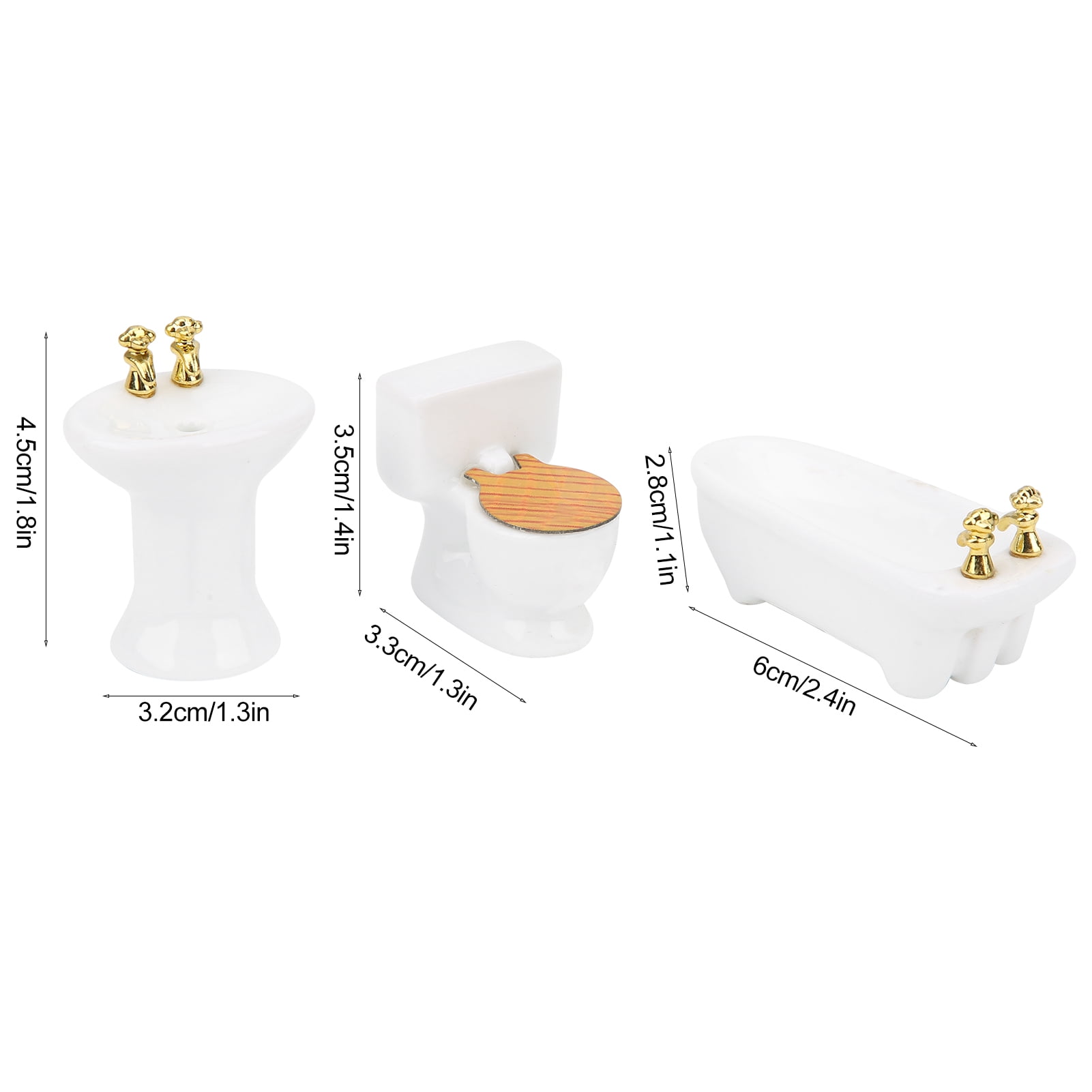 Mxzzand ensemble de salle de bain pour maison de poupée Ensemble de