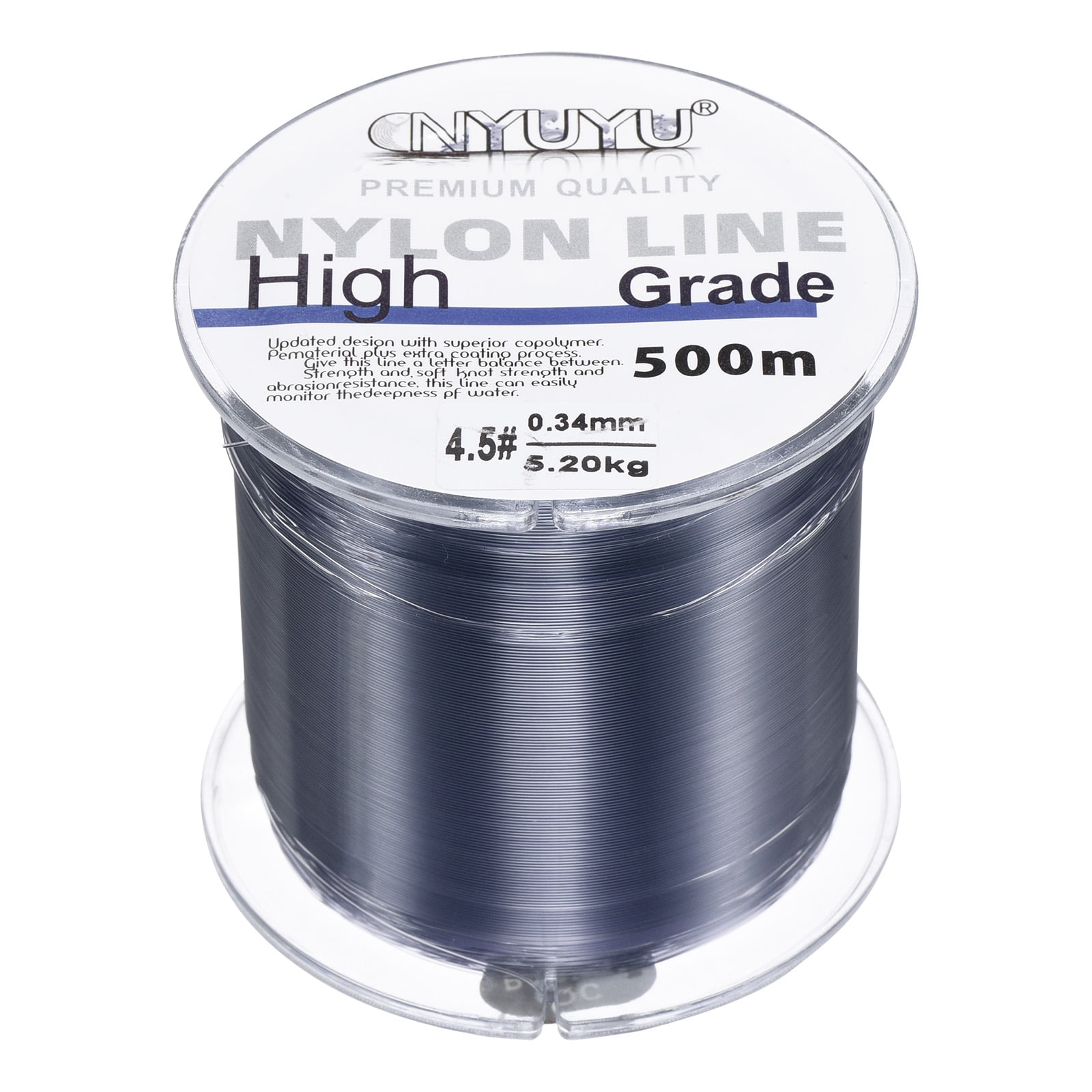 Uxcell 547Yard 12Lb Fluorocarbon Coated Monofilament Nylon Fishing Line Grey