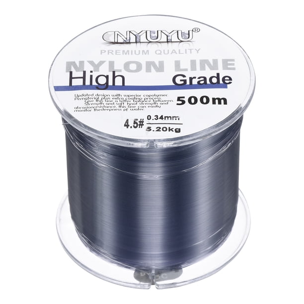 Uxcell 547Yard 12Lb línea de pesca de nylon monofilamento recubierta de fluorocarbono gris