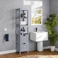 thumbnail image 6 of LEDREM Corner Cabinet with 2 Drawers & 3 Shelves, Freestanding Storage Organizer 55.7" Tall, Space-Saving Design, Dove Grey, 6 of 6