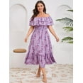 thumbnail image 2 of Yesfashion Women Plus Size Off Shoulder Maxi Dress Ruffle Flowy Casual Summer Boho Long Dresses, 2 of 7