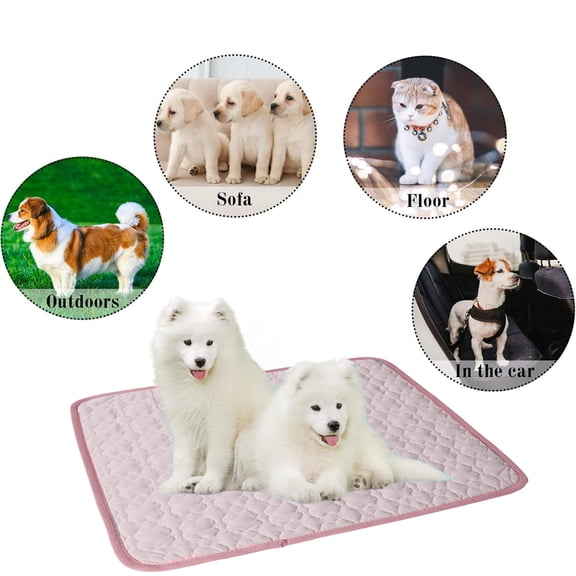 Hogarize Summer Cooling Pet Mat for Dogs & Cats - Ice Silk Anti-Slip Bed Mat,Portable & Washable Cooling Blanket,Breathable Cotton Pad,Pet Sleeping Mat for Kennel,Sofa,Floor,Summer Comfort