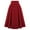 Red, variant on Women's High Waist Pleated Skirt - Vintage Casual Skirt with Pockets, Polyester, US 4-12 Sizes, Daily Beach Wear