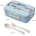 thumbnail image 2 of Lunch Box, 3 Compartment Sealed Bento Box and Cutlery Set Lunch Boxes for Kid Adult Work School, Suitable for Microwave and Dishwasher (Blue), 2 of 6