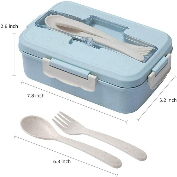 3 compartiments boîte à bento pour adultes / enfants, boîte à lunch pour  adultes étanche réutilisable avec cuillère et fourchette, préparation de  repas Bento Lunch Box sans danger pour les aliments