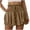 Khaki, variant on Plebaso Summer Shorts for Women Smocked High Waist Ruffle Shorts Drawstring Plain Womens Casual Shorts