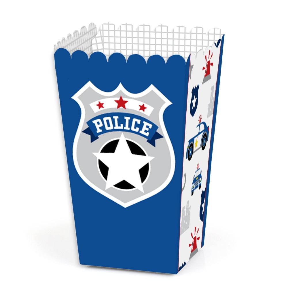 Calling All Units - Police - Cop Birthday Party or Baby Shower Favor Popcorn Treat Boxes - Set of 12