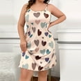 thumbnail image 4 of Stamzod Womens Plus Size Nightgowns Sleeveless Sleep Shirt Tank Night Gown Love Heart Soft Sleep Dress Beige XXL, 4 of 5