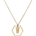 thumbnail image 1 of ORUYROP Collier Pendentif Hexagonal Initiale en Or Fait Main Personnalisé Lettre Alphabet Collier Bijou Cadeau pour Femmes Filles, 1 of 7