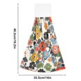 thumbnail image 6 of Yayeee Kitchen Hanging Hand Towels Set of 2 with Loop Bathroom Absorbent Tie Towel, Black Flowers Pattern, 6 of 7
