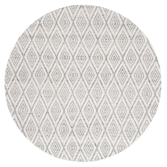 SAFAVIEH Marbella Winston Diamond Area Rug, Dark Grey/Ivory, 6' x 6' Round