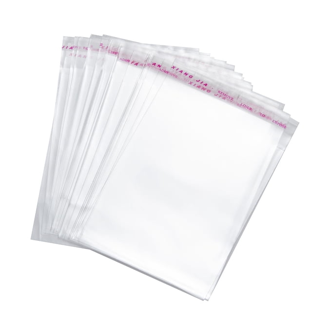 Tendwarm Bolsas para camisetas de 9 x 12 pulgadas, bolsas transparentes para ropa, solapa autosellada para camisas, bolsas de plástico para ropa, bolsas de regalo para fiestas y bodas (100 unidades)