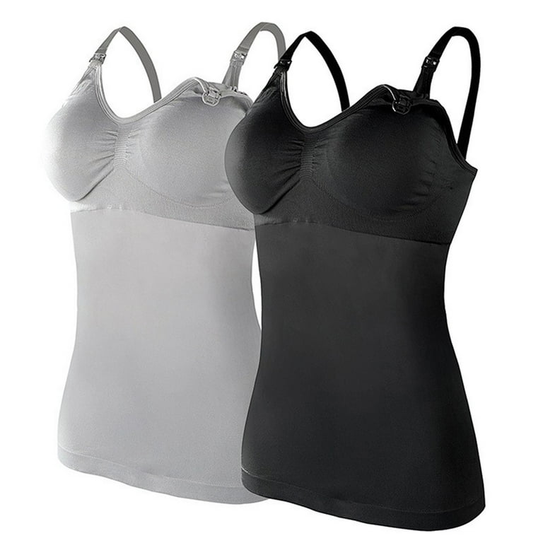 Bras Large Cup Sizes Womens Nursed Tank Tops Built In Bra Top For  Breastfeeding Maternity Camisole Brasieres 2PC With 4PC Pads Maternity  Seamless