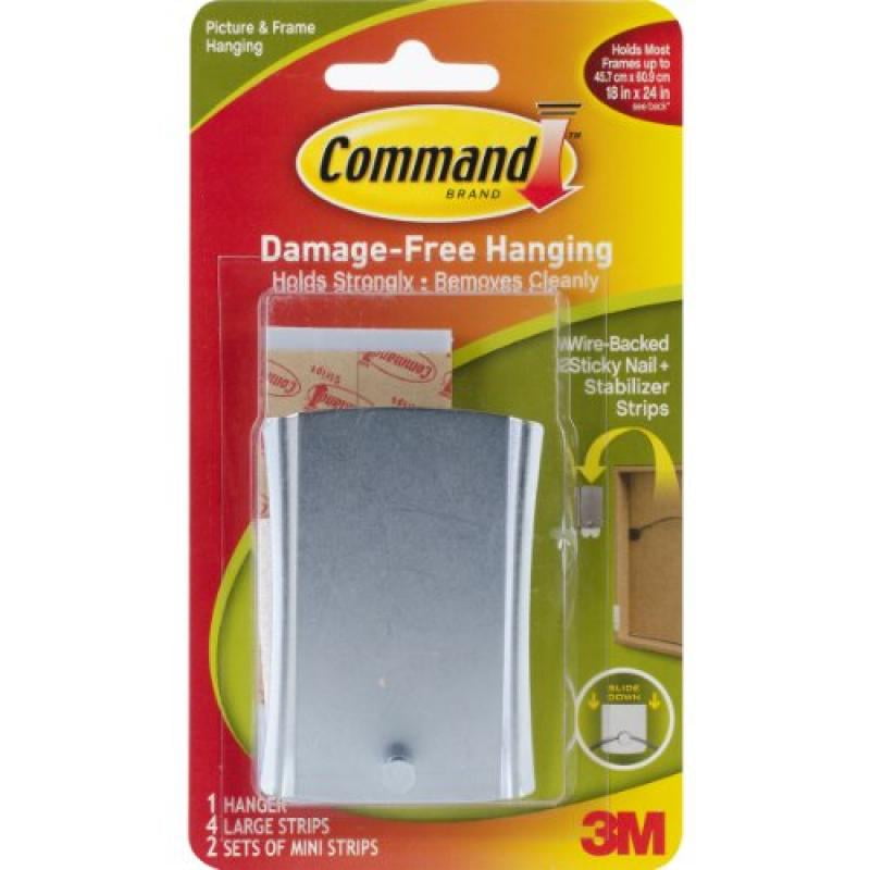 Command Universal Picture Hanger Heavy Duty w/ Stabilizer Strips Holds 8 Jumbo 